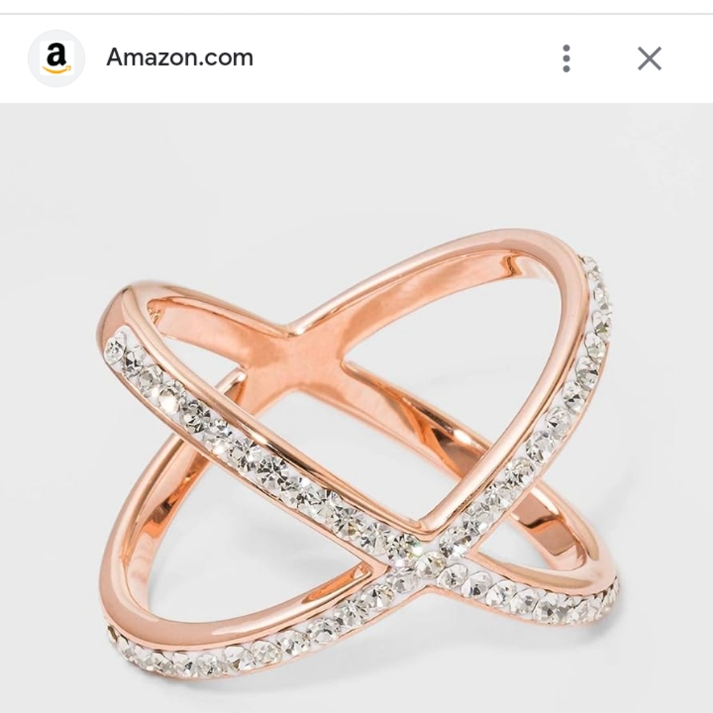 NWT- 14K Rose Gold Plated X/Crisscross Ring - A New Day -size 8